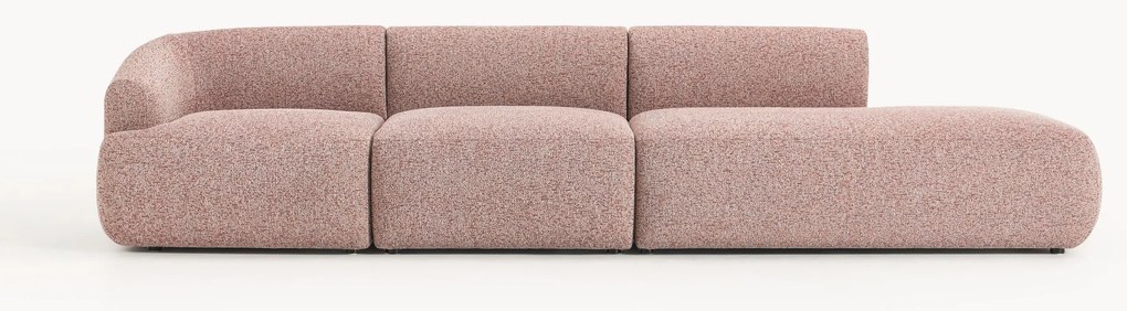 Módulo com chaise longue em bouclé Sofia (4 lugares)
