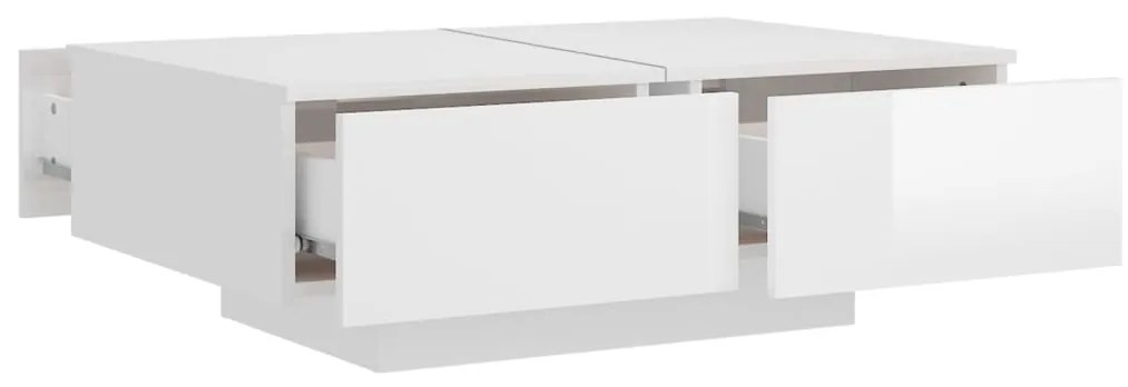 Mesa de centro derivados de madeira branco brilhante