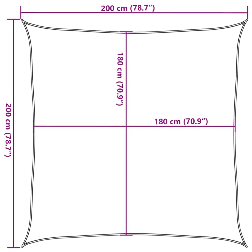 Para-sol estilo vela 160 g/m² 2x2 m PEAD verde-claro