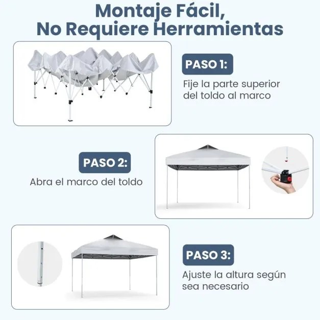 Tenda dobrável 295 x 295 cm para jardim, feiras, eventos com bolsa de transporte teto ventilado branca