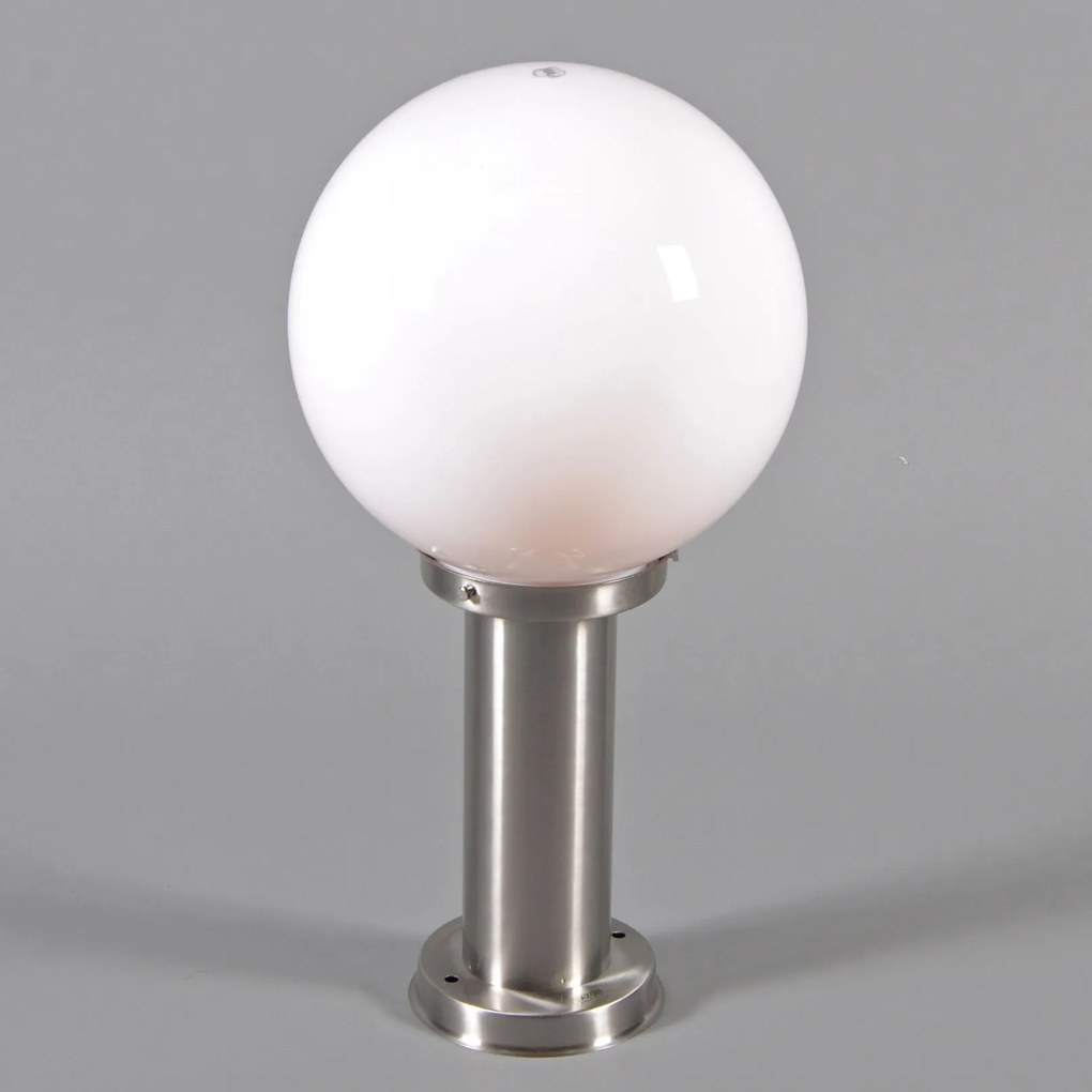 Candeeiro de exterior em aço inoxidável 50 cm - Sfera com estaca de terra e prensa-cabos Retro