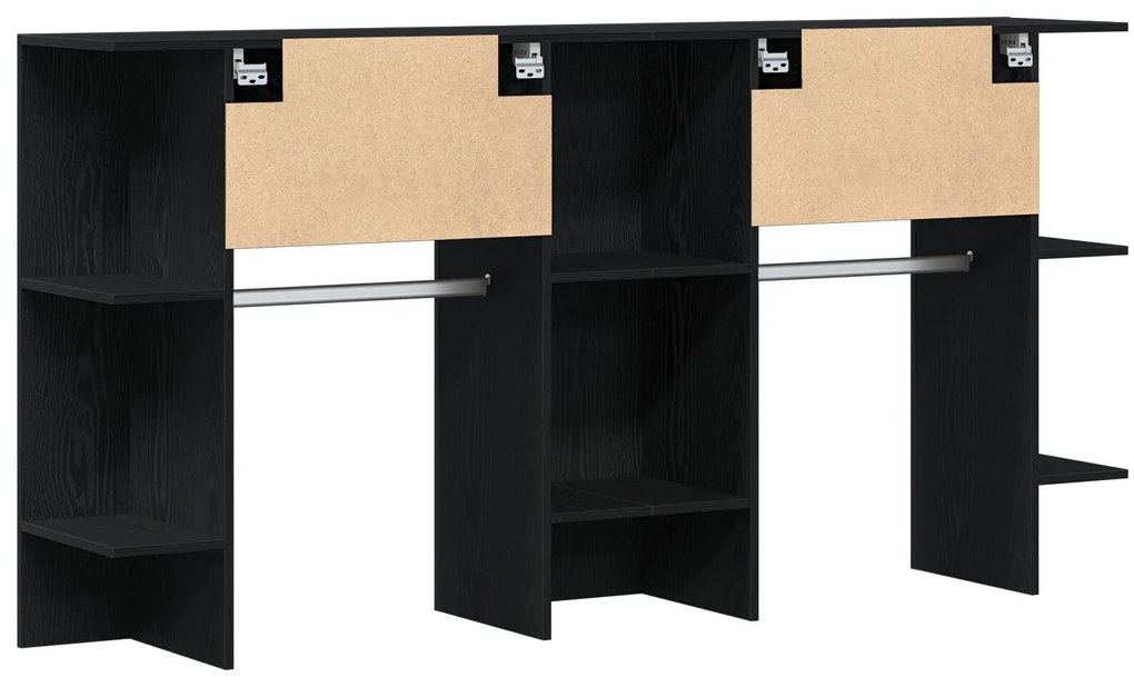 Armários para Corredor 2 pcs Carvalho Preto Madeira de Engenharia