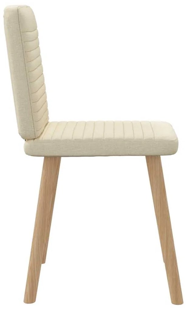 Cadeiras de jantar 6 pcs tecido cor creme