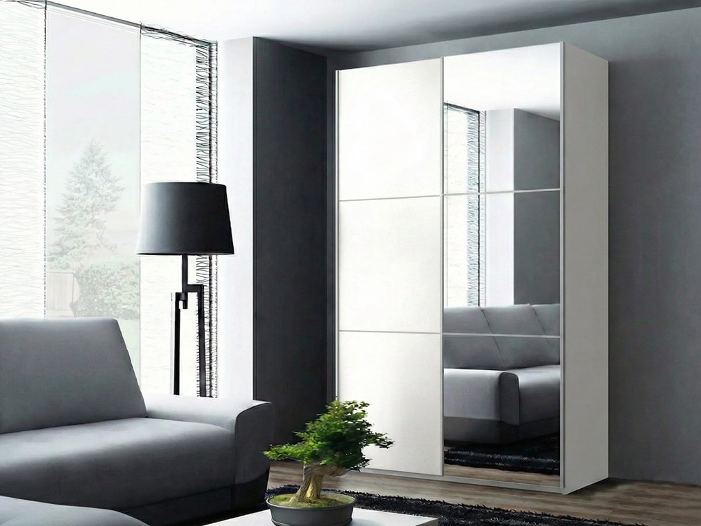 Roupeiro Honolulu 229, Branco, 215x122x65cm, 127 kg, Portas para roupeiro: Deslizante, Número de prateleiras: 4, Número de prateleiras: 4