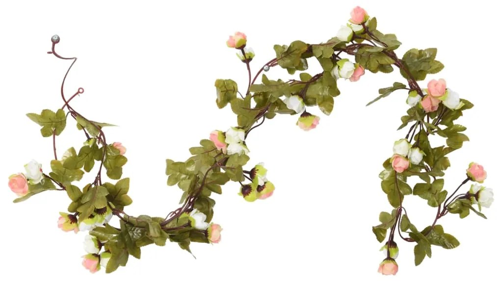 Grinaldas de flores de Natal 6 pcs 215 cm champanhe