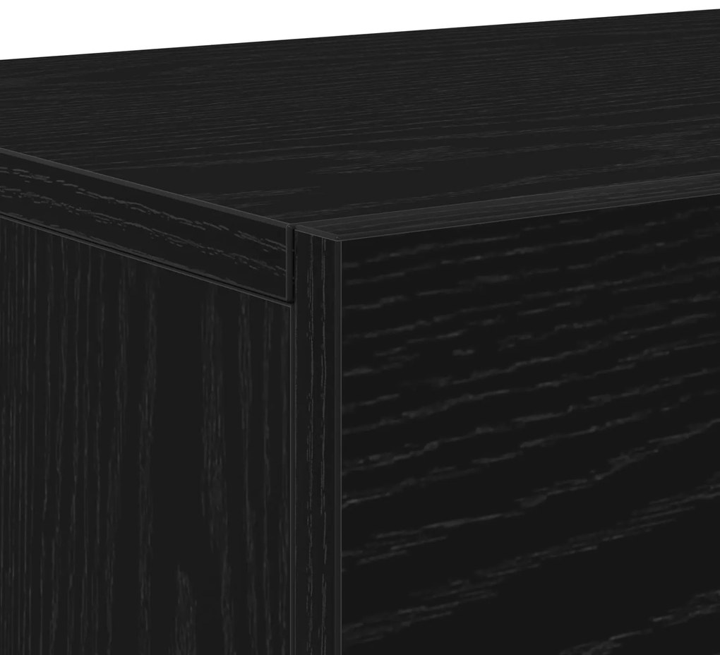 Armário para TV vidaXL Preta Carvalho 150x30x50 cm em Madeira Derivada