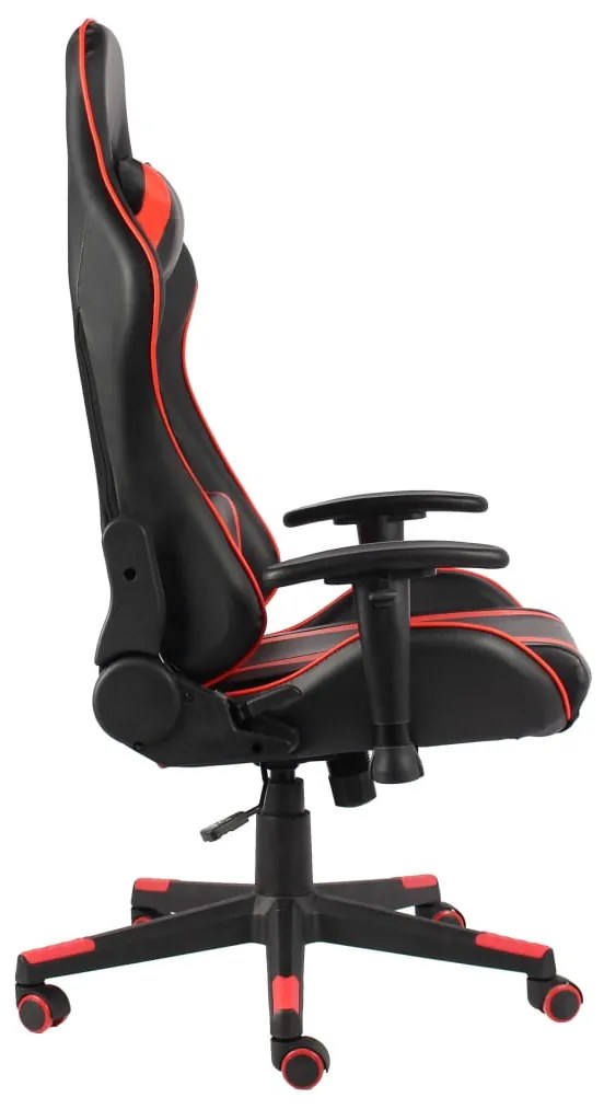 Cadeira de gaming giratória PVC vermelho