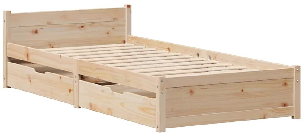 Cama sem colchão 90x190 cm madeira de pinho maciça