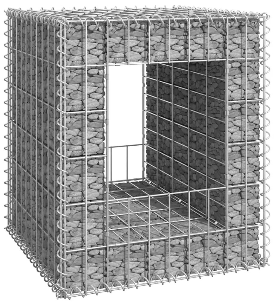 vidaXL Poste/cesto gabião 50x50x60 cm ferro