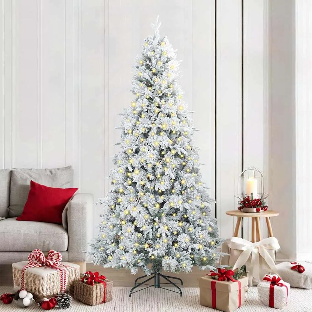 vidaXL Árvore de Natal Articulada Artificial Branco 210 cm PE e PVC