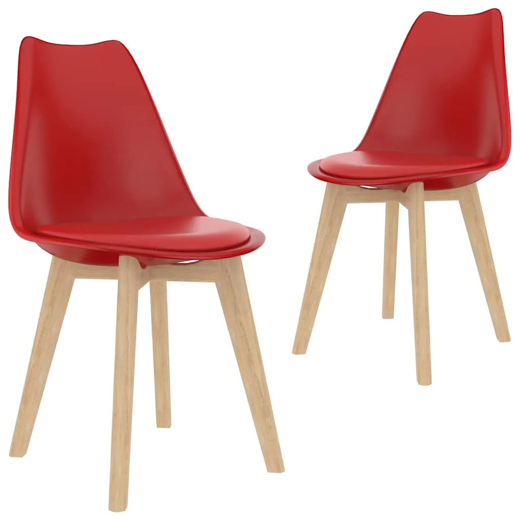 vidaXL Cadeiras de jantar 2 pcs plástico vermelho