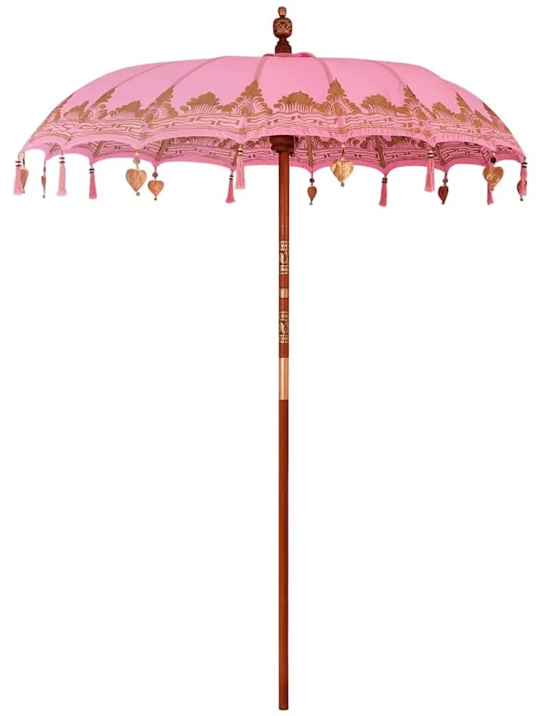 Guarda-sol Outros Manual Rosa x 260 cm Algodão e madeira sólida