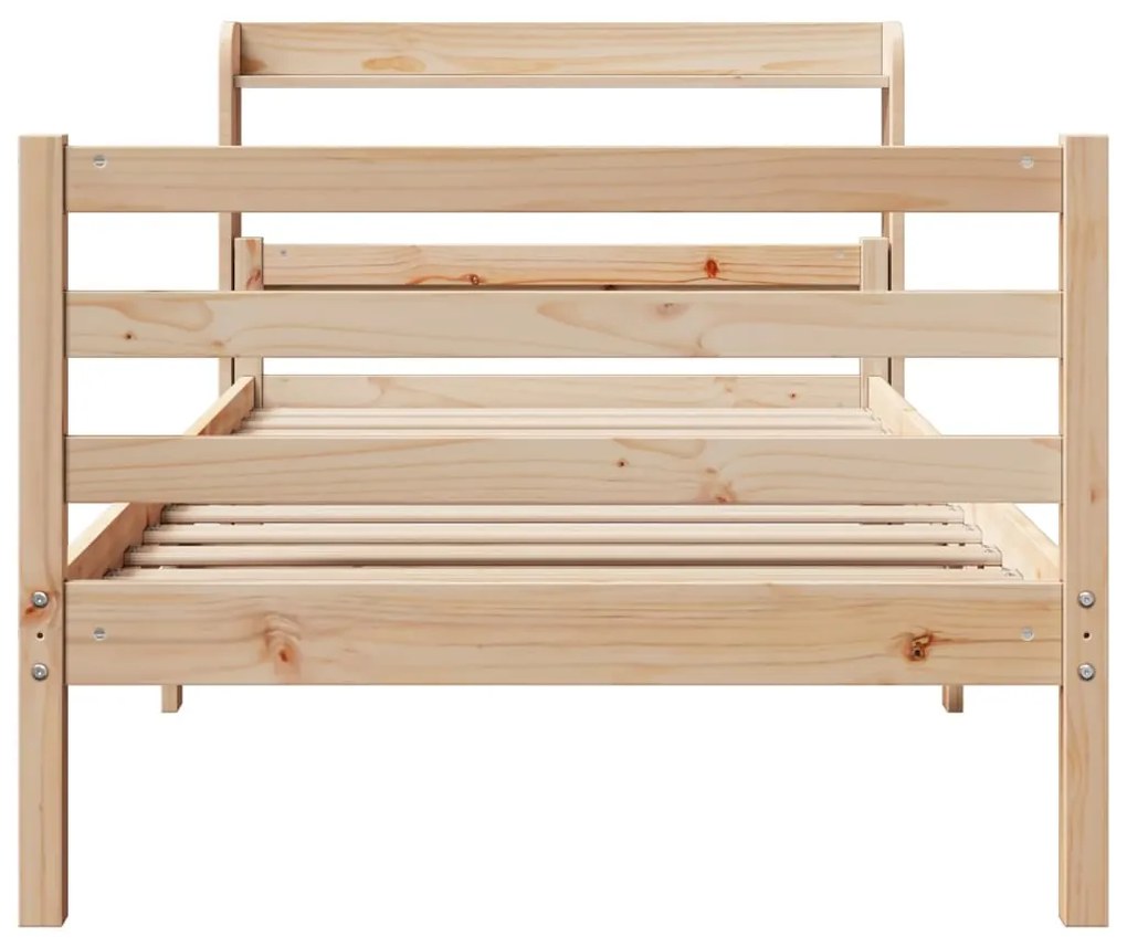Estrutura de cama com cabeceira 75x190 cm pinho maciço