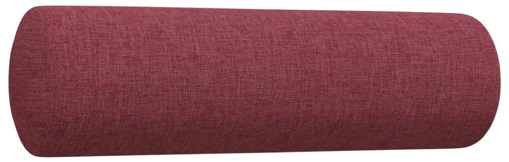 3 pcs conjunto de sofás com almofadas tecido vermelho-tinto