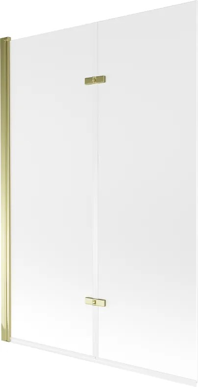Mexen Castor divisória de banho com 2 painéis 120 x 150 cm, fosco, dourado - 892-120-002-50-30