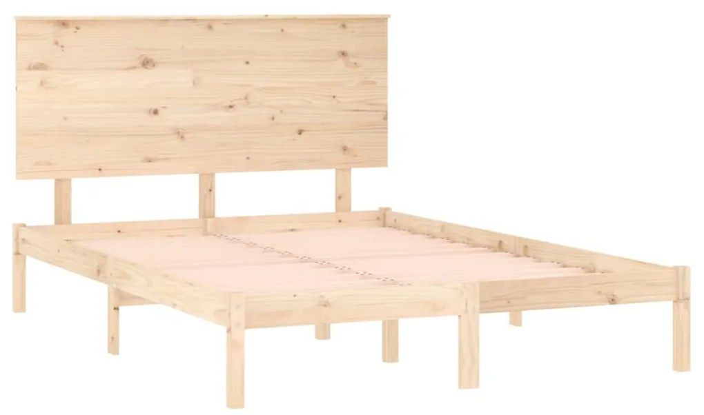 Estrutura de cama dupla pequena 4FT 120x190 cm madeira maciça