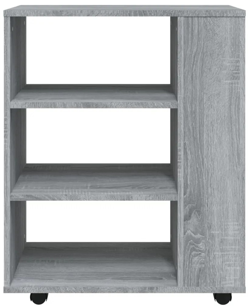 Móvel com rodas 60x35x75 cm derivados de madeira sonoma cinza