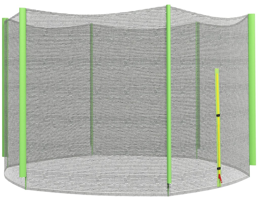 SPORTNOW Rede de Segurança para Trampolim Ø244 cm Rede de Substituição de Trampolins com Fecho de Correr para 6 Postes Verde