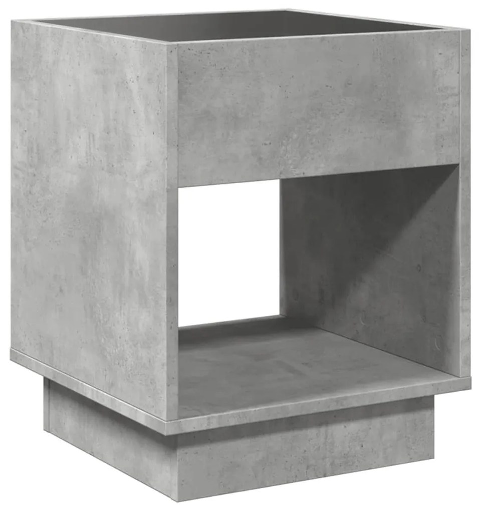 Mesa de cabeceira c/ LED Infinity 40x40x50 cm cinzento cimento