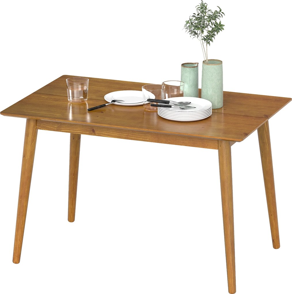 Mesa de jantar de design 120 x 75 x 76 cm (CADEIRAS NÃO INCLUIDAS) com tampo grande para 4 a 6 pessoas, castanha