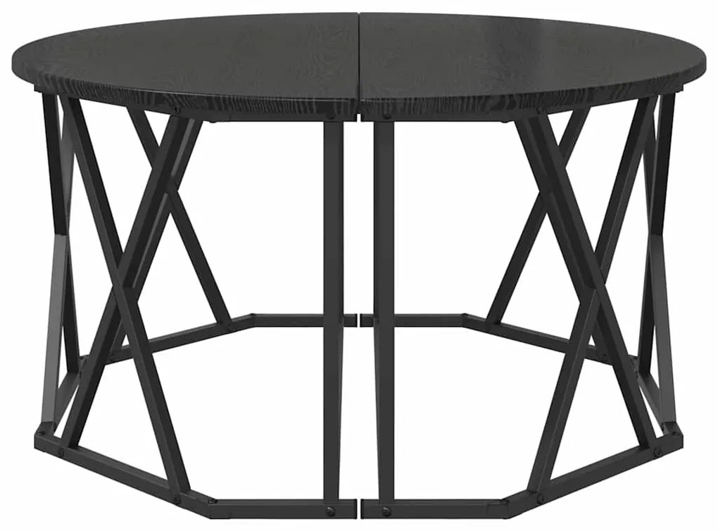 Mesa de Centro vidaXL Preta de Carvalho 80x80x42 cm em Madeira de Enge