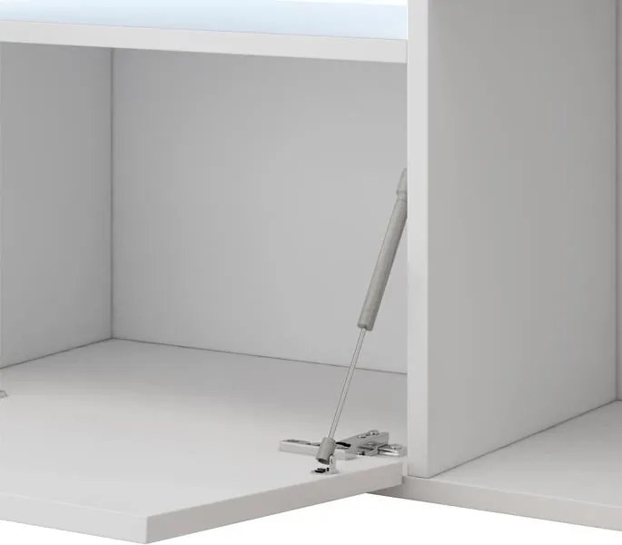 Aparador Elma de 135cm com Luz LED - Branco Mate - Design Moderno