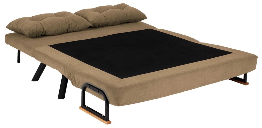 Sofá-Cama de 2 Lugares Sando – Castanho Claro – 175 cm x 133 cm