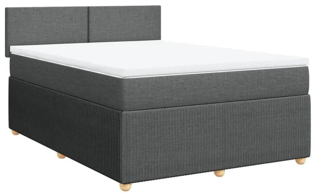 Cama com molas/colchão 160x200 cm tecido cinzento-escuro