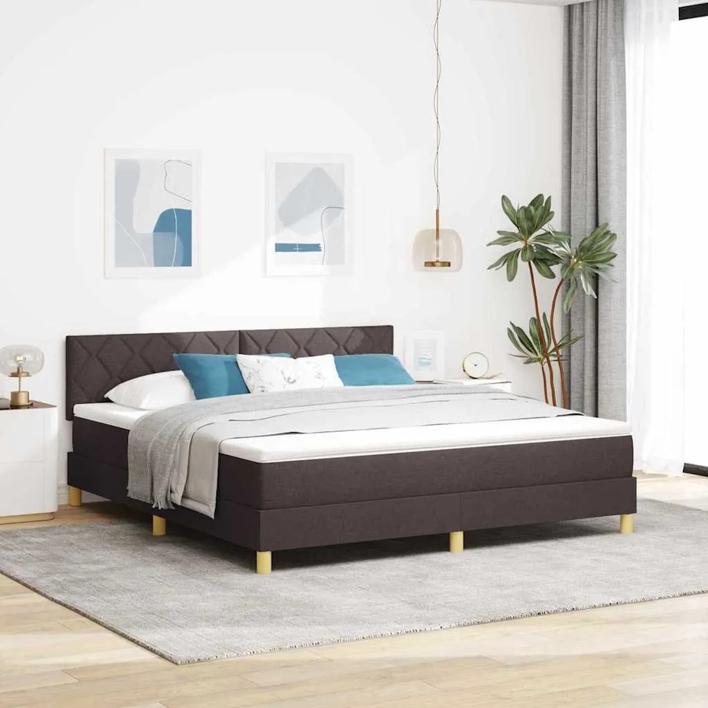 Cama Box Spring com Colchão Castanha 180x200 cm Tecido