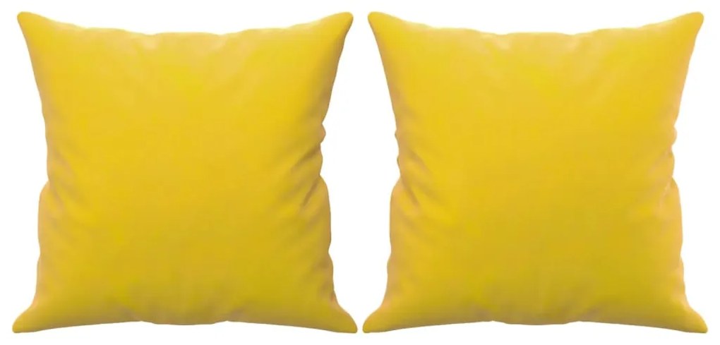 Sofá 2 lugares c/ almofadas decorativas 120 cm veludo amarelo