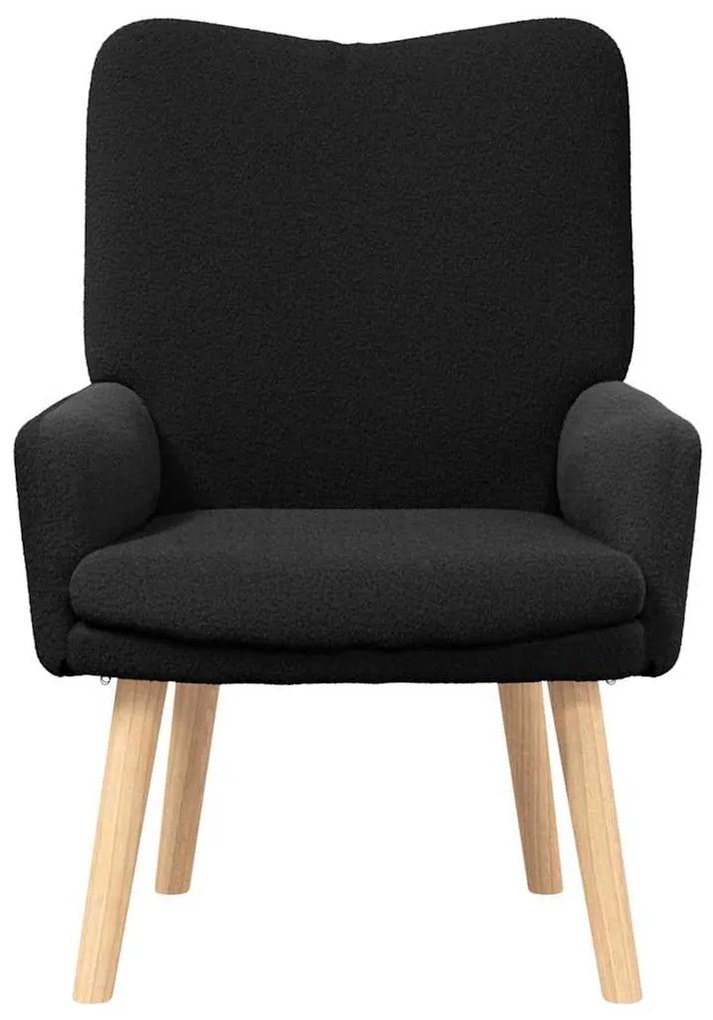 Poltrona Relaxante vidaXL em Tecido com pelo Curto Preto