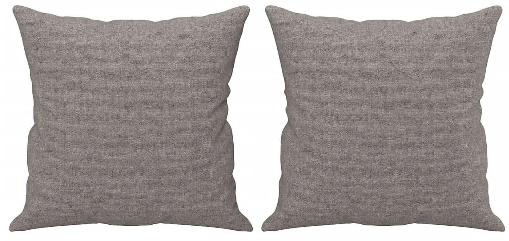 3 pcs conjunto de sofás com almofadas tecido cinza-acastanhado