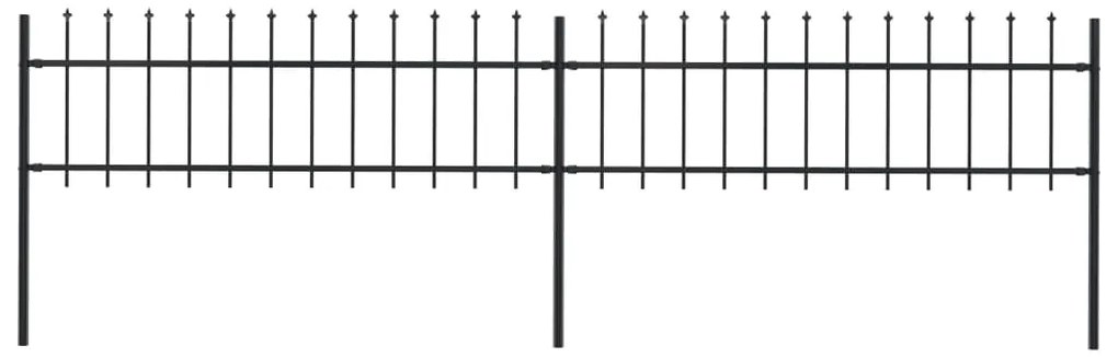 vidaXL Cerca de jardim com topo em forma de lança em aço 359x60 cm, preta