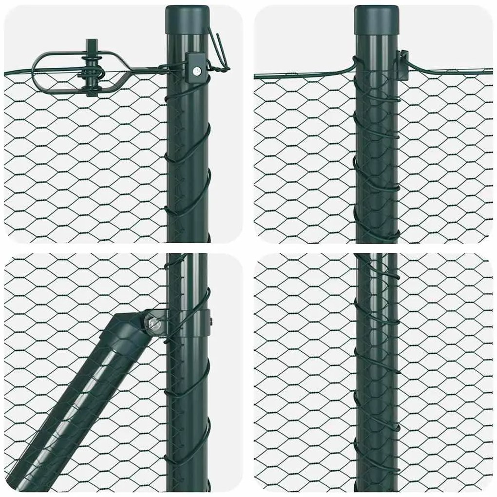 Cerca Hexagonal vidaXL Verde 0,6x100 m Aço