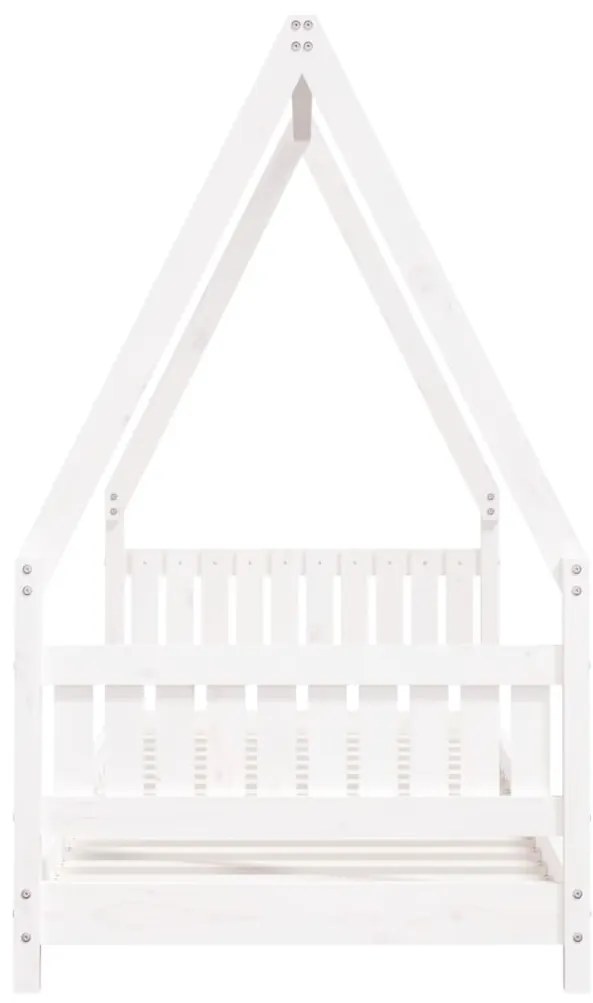 Estrutura de cama infantil 80x200 cm pinho maciço branco