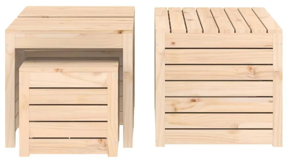 4 pcs conjunto de caixas de jardim madeira de pinho maciça