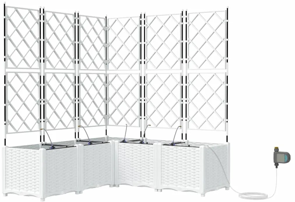 Vasos de Jardim Treliça Branco 120 x 120 x 142 cm Plástico