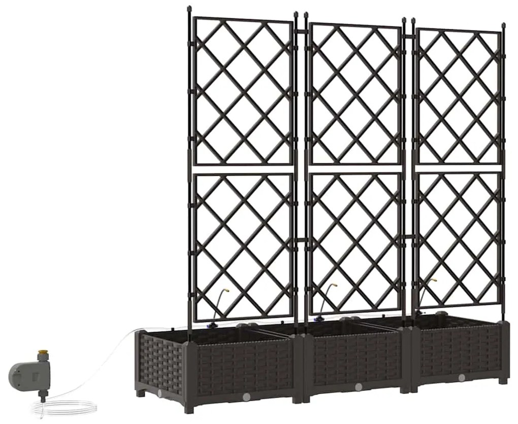 Jardineiras de Jardim 1 pc Castanho 120 x 40 x 126 cm Plástico