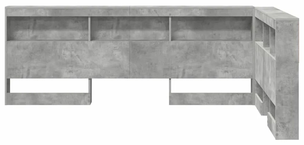 Cabeceira de armazenamento Cinzento cimento 120 cm