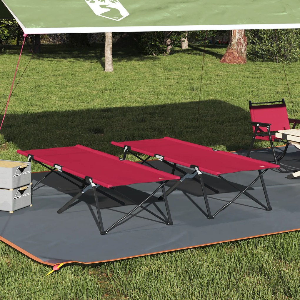 vidaXL Camas de Sol Dobráveis com Bolsas de Transporte 2 pcs Vermelho Tecido Oxford 600D
