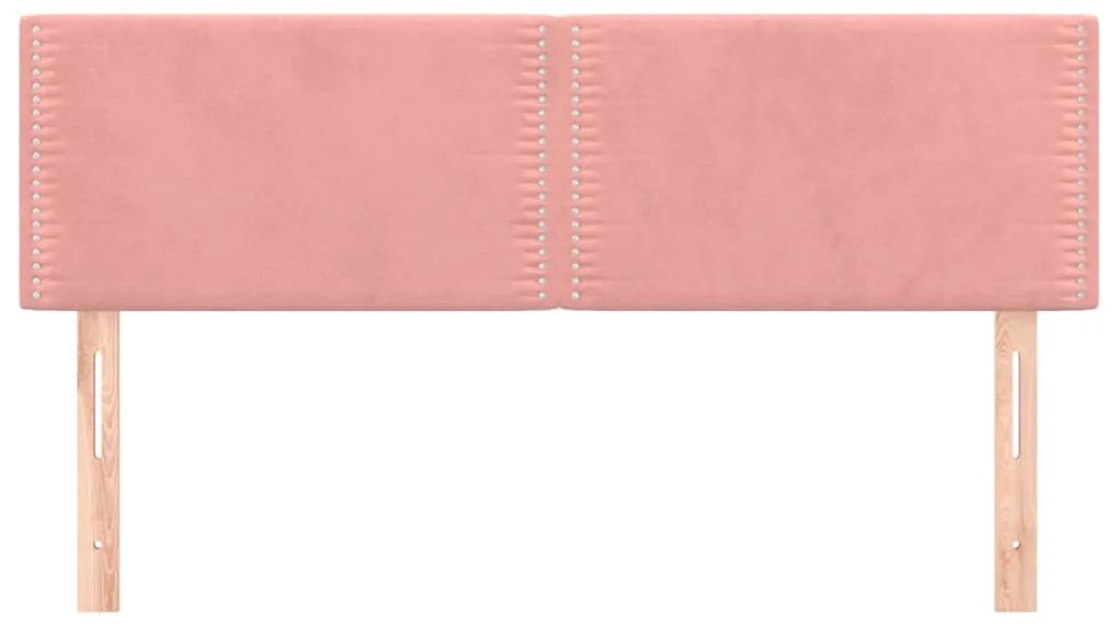 Cabeceira de cama 2 pcs veludo 72x5x78/88 cm rosa