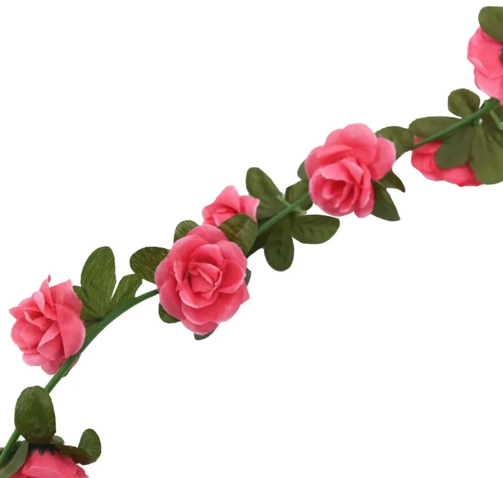 Grinaldas de flores de Natal 6 pcs 240 cm vermelho rosado