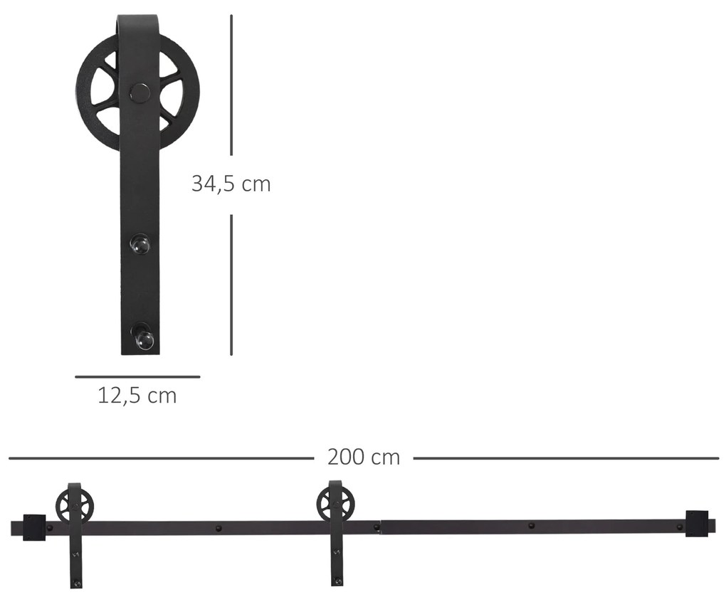Kit de acessórios para porta de celeiro deslizante Porta de montagem T