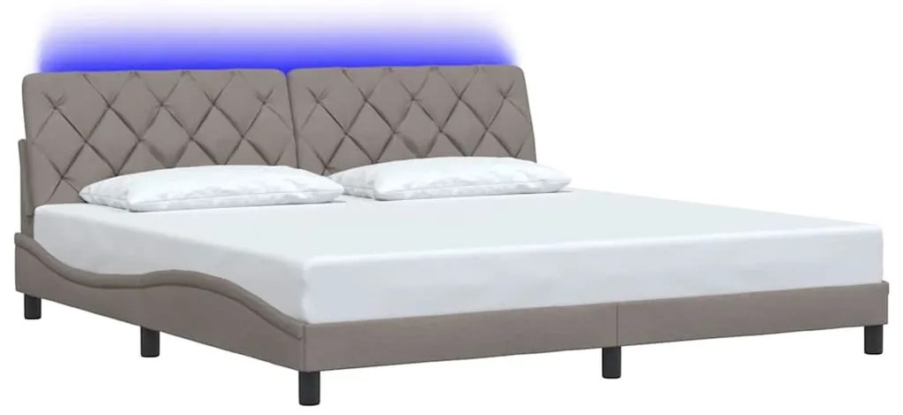 Estrutura de cama com LED sem colchão 200x200 cm tecido