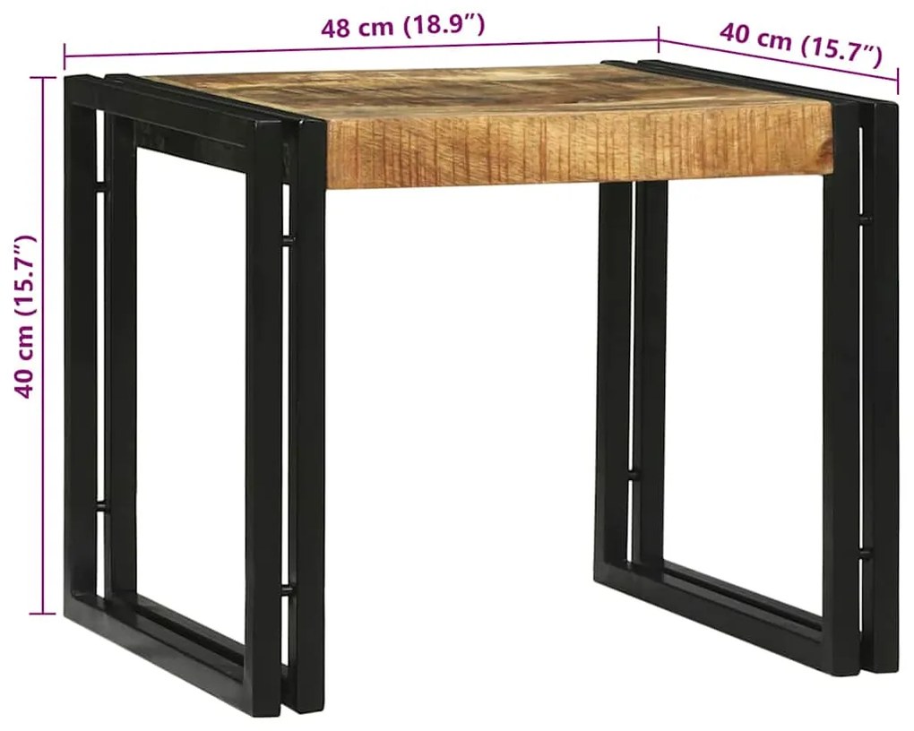 Conjunto de Mesas de Café 2 Peças Madeira de Mangueira Maciça