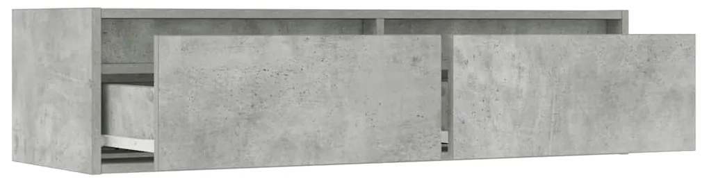 Móvel de TV com luzes LED 100X35,5x25 cm cinzento cimento