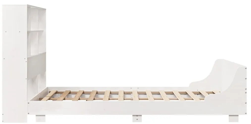 Cama sem colchão 150x200 cm madeira de pinho maciça branco