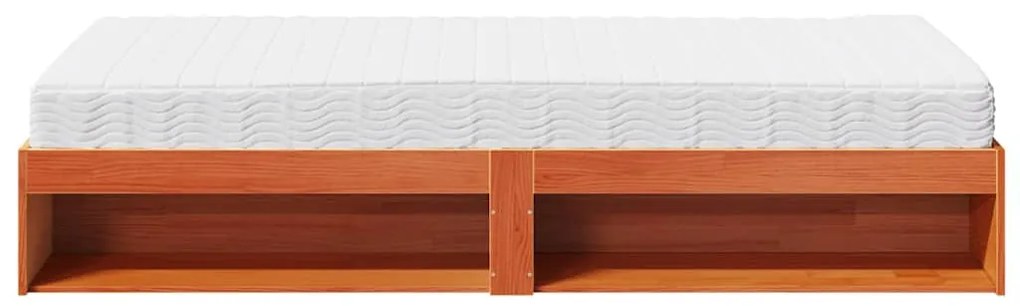 Sofá-cama com colchão 90x200 cm pinho maciço castanho-mel