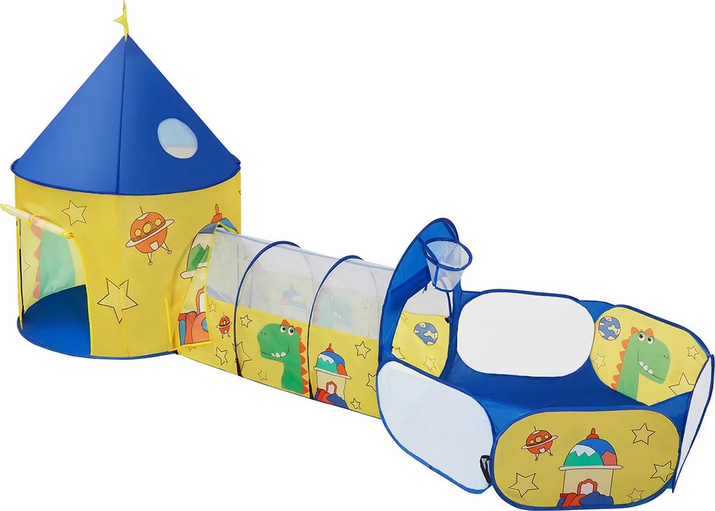 Tenda de brincar para crianças, 115 x 110 x 36 cm (BOLAS NÃO INCLUIDAS) amarela e azul