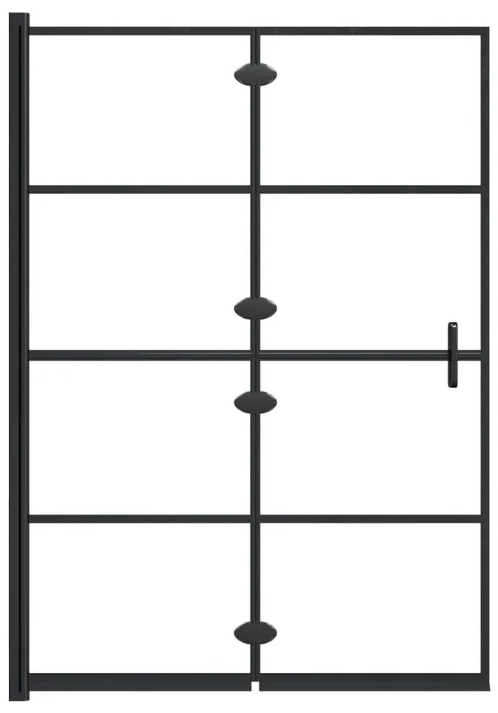 Divisória de chuveiro dobrável ESG 100x140 cm preto